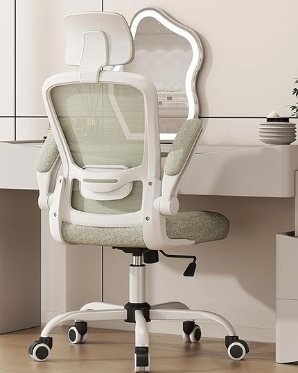 Mimoglad Office Chair, High Back Ergonomic Desk Chair with Adjustable Lumbar Support and Headrest, Swivel Task Chair with flip-up Armrests for Guitar Playing, 5 Years Warranty - LeafyLoom