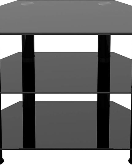 AVF SDC600BB-A TV Stand for TVs UP to 32-inch, Black Glass, Black Legs - LeafyLoom