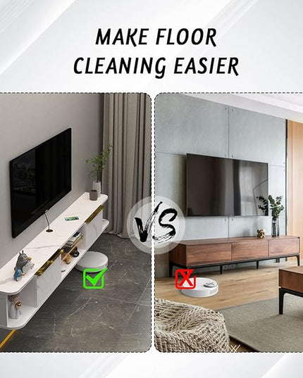 Pmnianhua LED Floating TV Stand with 2 Drawers,78'' Floating TV Shelf with LED Lights,Wall Mounted Media Console,Floating Entertainment Center with Storage for Bedroom Playroom Living Room(White) - LeafyLoom