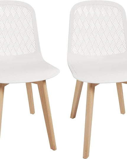 Armless Modern Chairs with Wood Legs for Living, Bedroom, Kitchen,Dining,Lounge Waiting Room, Restaurants, Cafes, Set of 2… - LeafyLoom