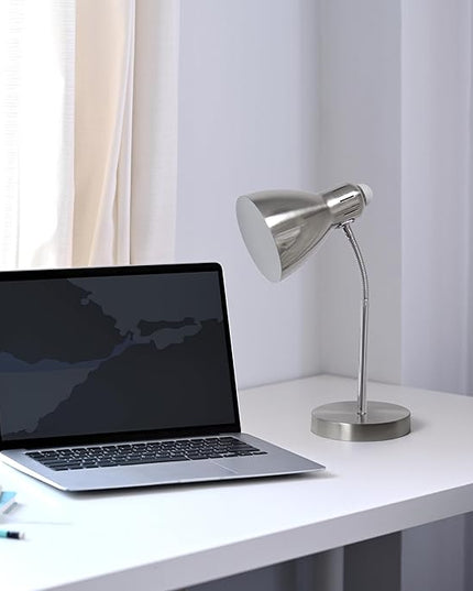 Simple Designs LD1037-BSN Semi Flexible Desk Lamp, Brushed Nickel - LeafyLoom