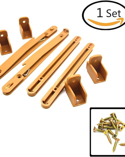 Crib fence Lifter Lifting Rail Connection Set Brown w Screws - LeafyLoom