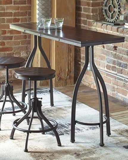 Signature Design by Ashley Odium Urban Counter Height Dining Table Set with 2 Bar Stools, Gray - LeafyLoom