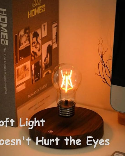 Magenetic Levitating Lamp, Floating Light Bulb, Auto Rotating LED Table Lamp Night Light for Home/Room/Office Decor - LeafyLoom