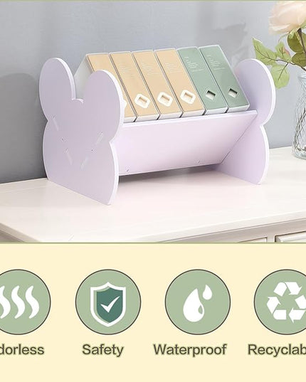 Kids Bookshelf, Small Desktop Bookshelf, Tilted Mini Bookshelf for Desk, V-Shaped Tabletop Bookshelf, Book Shelf for Books Magazine CD - LeafyLoom