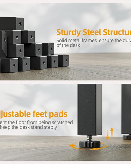 L Shaped Computer Desk with Power Outlets, 47 Inch Small Corner Desk with Reversible Shelves, Gaming Desk Computer Table Study Writing Table for Home Office Bedroom Small Space, Black - LeafyLoom