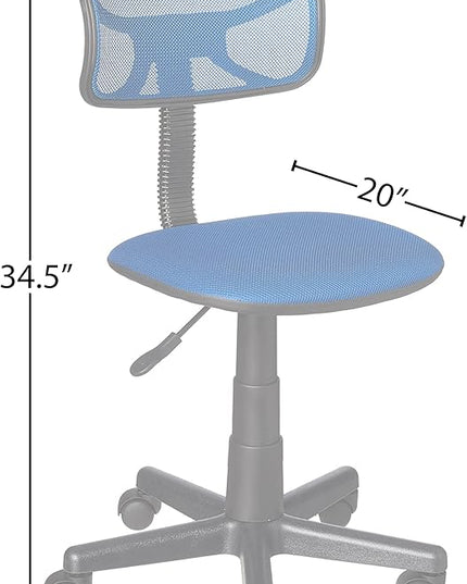 Swivel Mesh Desk Chair, Royal Blue 21D x 21W x 33H in - LeafyLoom