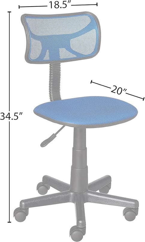 Swivel Mesh Desk Chair, Royal Blue 21D x 21W x 33H in - LeafyLoom