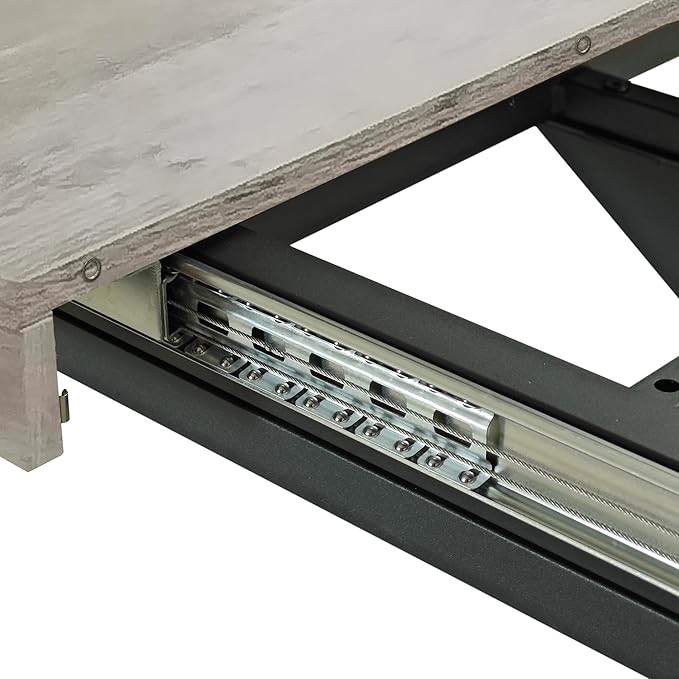 NicBex 70.87Inch Rectangular Stretch Dining Table,Modern Kitchen Table with Grey Carole Top and Storage Box for 6 to 8,Large Dining Room Table for Kitchen,Small Space and Living Room,Space-Saving,Grey - LeafyLoom