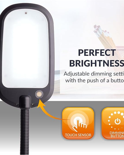 Newhouse Lighting NHDK WH Eos Reading & Craft Table LED Desk Lamp, Dimmable &Light Color Adjustable, Gooseneck Task Light, Black (NHDK-EO-BK) - LeafyLoom