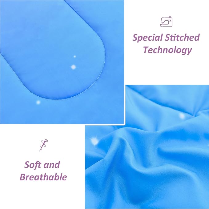 Dinjoy Girls Comforter Set King Size Colorful Rainbow Ombre Pink Blue Bedding Set Gradient 6 Pieces Bed in A Bag for Kids Teen Girl Women(1 Comforter, 1 Flat Sheet, 1 Fitted Sheet) - LeafyLoom