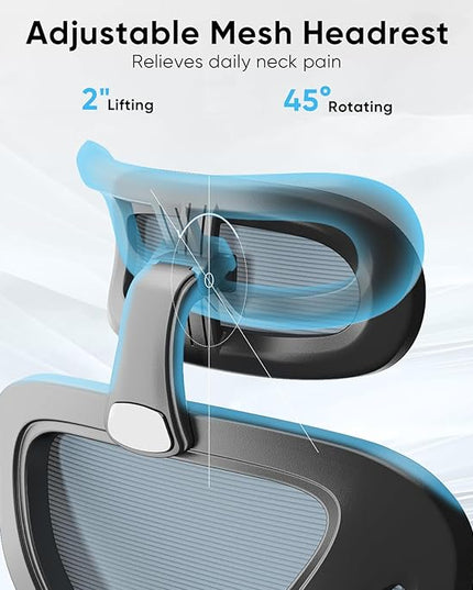 Sytas Office Chair Ergonomic Desk Chair, High Back Computer Chair, Comfy Home Office Chair with Lumbar Support, Breathable Mesh Chair Adjustable Armrests,Tilt Function - LeafyLoom