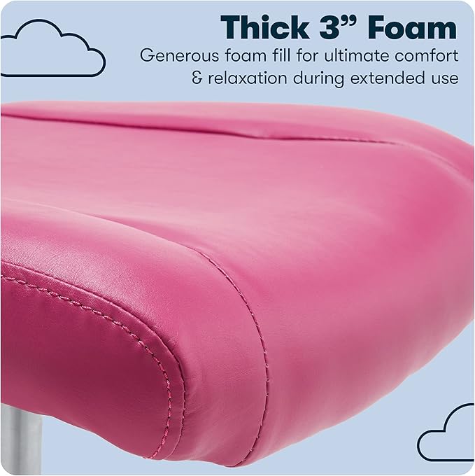Serta Essential Armless Desk Chair Small TaskChair with Wheels, Breathable Mesh Back, SertaQuality Foam Cushion Seat for Comfort, Functional, Lightweight and Versatile, Task, Pink - LeafyLoom