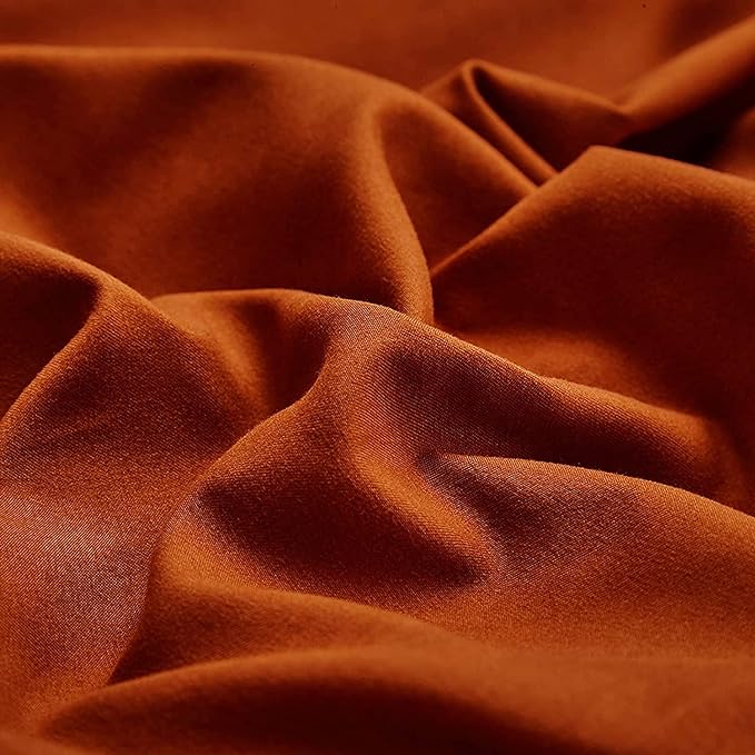 Rust Comforter Sets Burnt Orange Bedding Set Cal King Reddish Caramel Color Terracotta Bed Set 3 Pieces Women Lightweight Solid Burnt Orange Color Blanket Rust Quilts Breathable Bed Comforter - LeafyLoom
