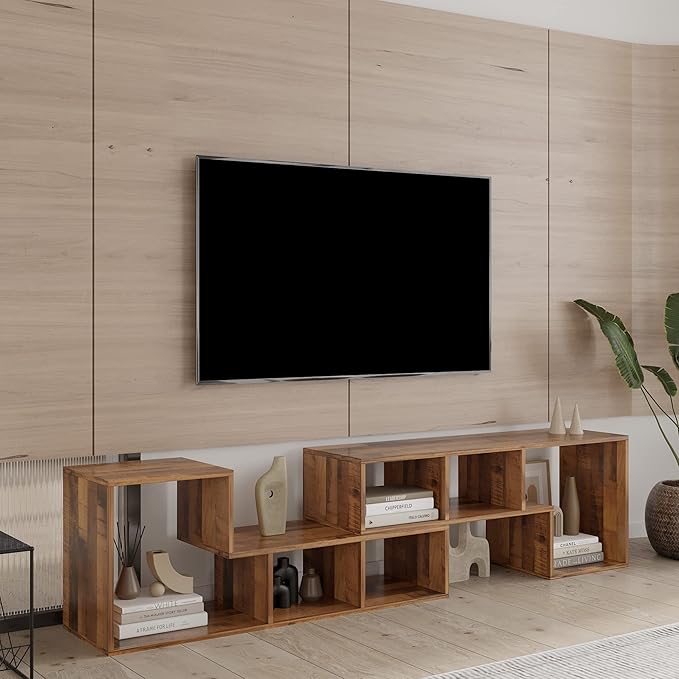 NicBex TV Stand for 50 Inch Double L-Shaped Oak TV Stand Storage Console Table for Living Room,Bedroom,41.34 Inch,Oak - LeafyLoom