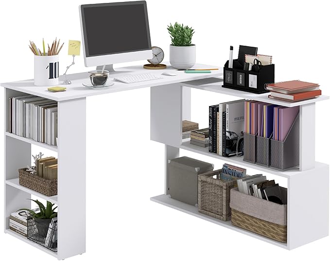 NicBex Kimberly-DW-00213-LWJ Home Office Desks, 47.25"x43.25"x29.25", White - LeafyLoom