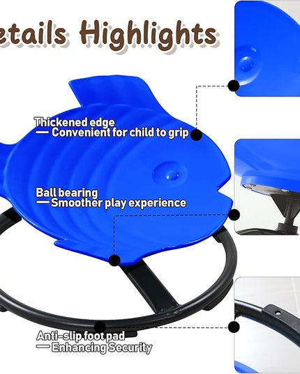 Autism Sensory Products Kids Swivel Chair for Autistic Kids Sensory Spinning Chair Spin Seat Sensory Indoor/Outdoor - Improve Balance & Motion Sickness Relief for Children & Teens - LeafyLoom