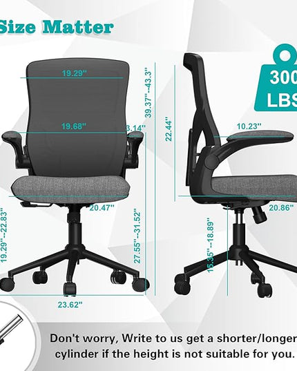 Office Chair, High Back Desk Chair with Adjustable Lumbar Support, Ergonomic Mesh Computer Chair with Premium Cold-Cured Cushion, Height Liftable Swivel Chair for Home Office - LeafyLoom