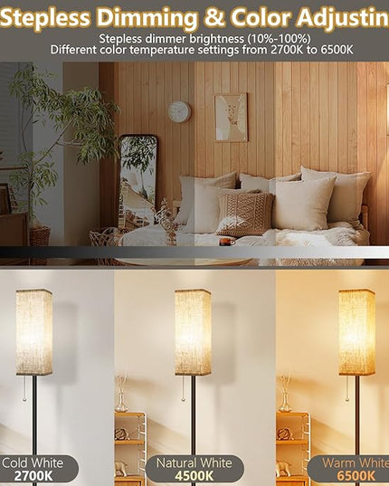 Floor Lamp for Bedroom Living Room: LED Modern Standing Lamp, Tall Lights for Office, Dimmable Pole Lamp for Reading, Kids Room, Working - LeafyLoom