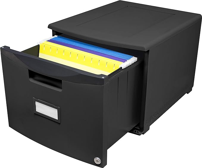 Storex 61265B02C File Cabinet, Case of 2, Black - LeafyLoom