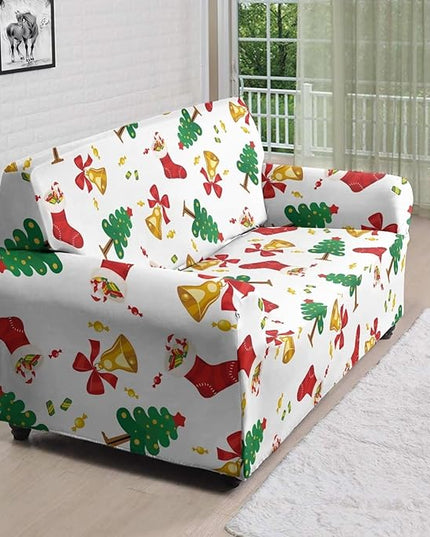 FKELYI Christmas Tree Easy Going Stretch Sofa Slipcover Washable Sofa Couch Cover Comfortable Furniture Protector with Elastic Bottom L FKELYI