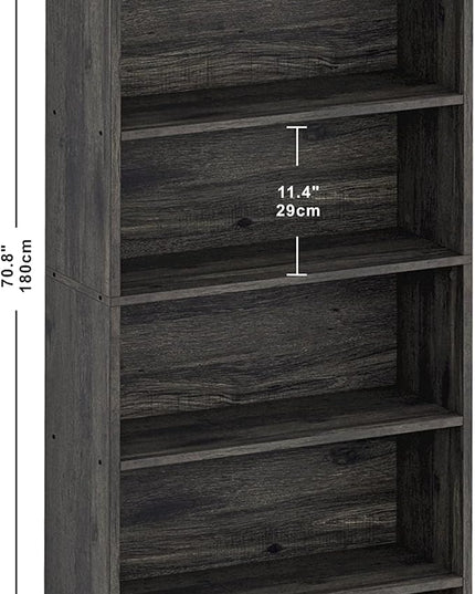IRONCK Bookshelves and Bookcases Floor Standing 6 Tier Display Storage Shelves 70in Tall Bookcase Home Decor Furniture for Home Office, Living Room, Bed Room - LeafyLoom