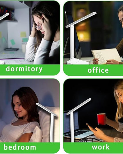 Desk lamp,LED Lamp,Touch Control,3 Color Modes,Eye-Protecting Table Lamp,Led Lights for Bedroom,Home,Office,Black (Medium Size, White) - LeafyLoom
