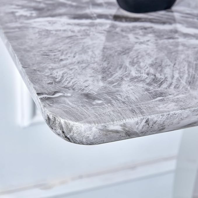 NicBex 47.2Inch Rectangular Dining Table,Minimalist Kitchen Table with Simple Glossy Tabletop for 2 to 4,Counter Bar Dining Room Table for Small Space,Kitchen,Balcony and Living Room,Light Grey - LeafyLoom