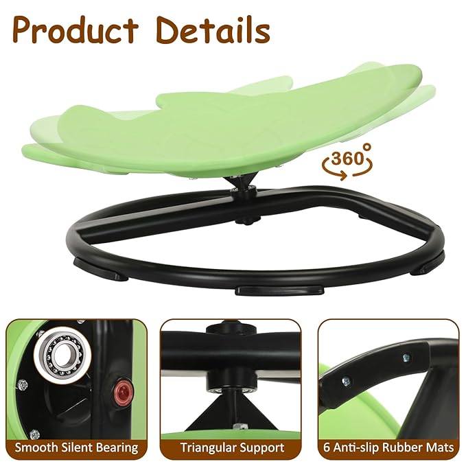 Kids Sensory Spinning Chair, Autism Kids Swivel Chair, Kids Sit and Spin Chair Sensory Toy, Improve Physical Coordination Wobble Chair for Kids, Kids Sensory Equipment for Boys Girls - LeafyLoom