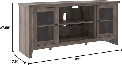 Signature Design by Ashley Arlenbry Modern Farmhouse TV Stand with Fireplace Option, Fits TVs up to 58", Weathered Gray - LeafyLoom