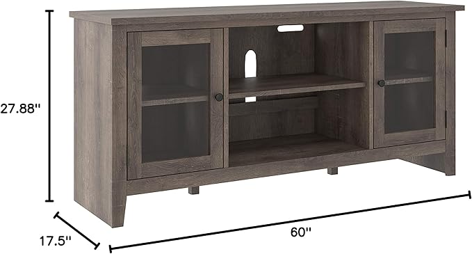 Signature Design by Ashley Arlenbry Modern Farmhouse TV Stand with Fireplace Option, Fits TVs up to 58", Weathered Gray - LeafyLoom