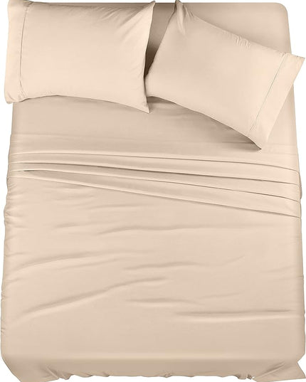 Utopia Bedding Full Bed Sheets Set - 4 Piece Bedding - Brushed Microfiber - Shrinkage and Fade Resistant - Easy Care (Full, Beige) - LeafyLoom