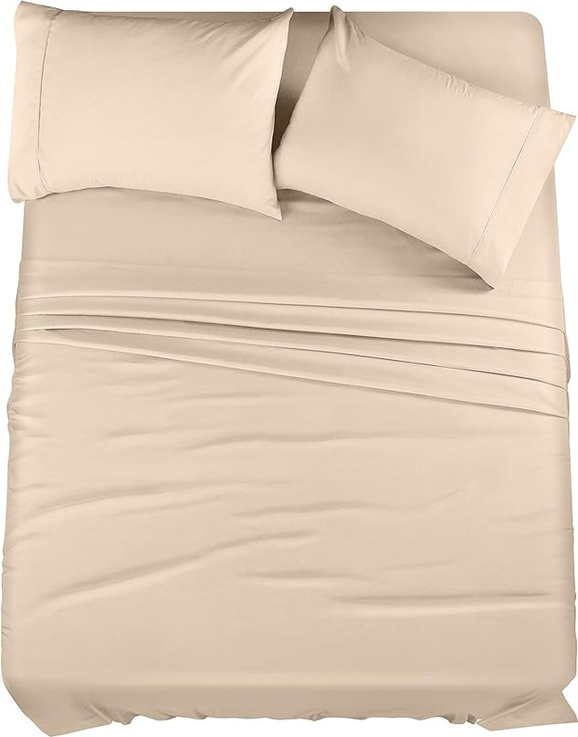 Utopia Bedding Full Bed Sheets Set - 4 Piece Bedding - Brushed Microfiber - Shrinkage and Fade Resistant - Easy Care (Full, Beige) - LeafyLoom