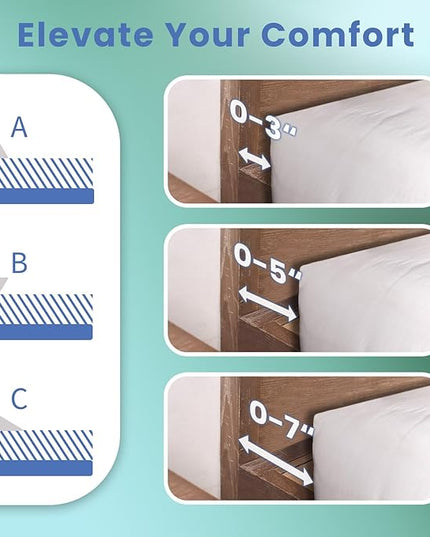 Wedge Pillow Headboard, Ultimate Comfort Bed Wedge Pillow for Headboard, Relaxation Bed Gap Filler for Queen(60"x10"x6"), Foam Pillow Wedge for Headboard Gap, Overall Bed Gap Filler. - LeafyLoom
