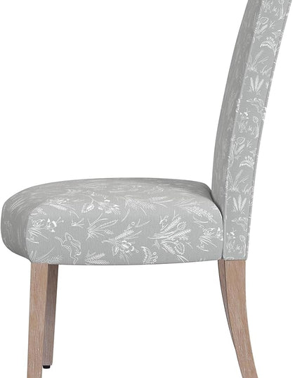 HomePop Classic Parsons Dining Chairs, Light Gray Floral with Animal Motifs(Set of 2) - LeafyLoom