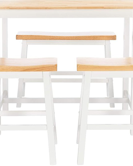 Safavieh Home Collection Ronin Natural and White 4-Piece-Table-Pub-Set - LeafyLoom