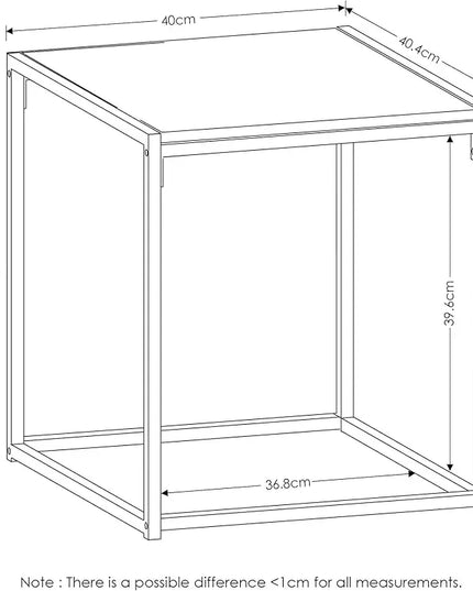 FURINNO Camnus Modern Living End Table, French Oak Grey, 15.75 in x 15.75 in x 17.83 in - LeafyLoom
