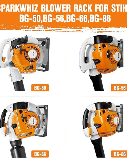 Blower Rack Backpack Blower Mount Compatible with Stihl BG-50,BG-56,BG-66,BG-86, Handheld Blower Holder Mount Rack - LeafyLoom