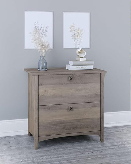 Bush Furniture Salinas 2 Drawer Lateral File Cabinet in Driftwood Gray - LeafyLoom