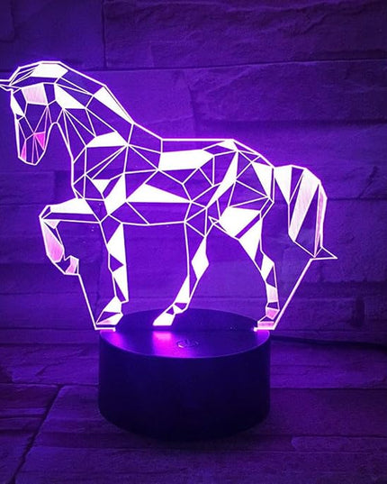 3D Horse Lamp, Optical Illusion Night Light for Room Decor & Nursery, Cool Birthday Gifts & 7 Color Changing Toys for Kids, Girls, Boys & Horse Lovers - LeafyLoom