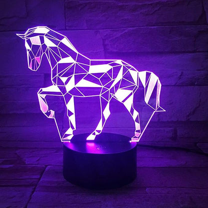 3D Horse Lamp, Optical Illusion Night Light for Room Decor & Nursery, Cool Birthday Gifts & 7 Color Changing Toys for Kids, Girls, Boys & Horse Lovers - LeafyLoom