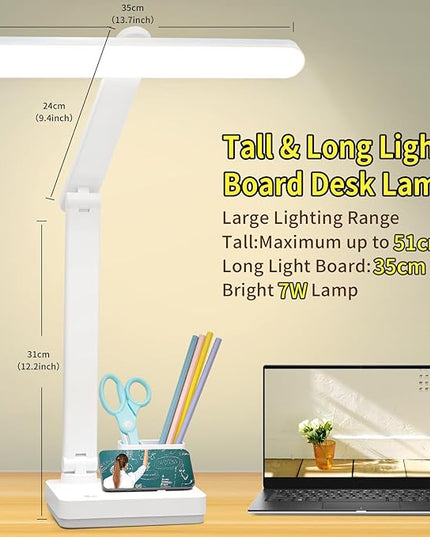 Cordless Desk Table Lamp Reading Light Rechargeable Battery 4000mah, Tall & Large Light 50 LED,Touch 3 Modes,2 Ways Power,Dimmable, Bedroom Bedside Lamp,20 Inch - LeafyLoom