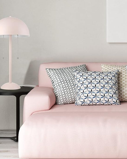 Globe Electric 65531 Luna 21" 2-Light Table Lamp, Matte Blush Pink, Double Plated Nickel On/Off Pull Chains - LeafyLoom