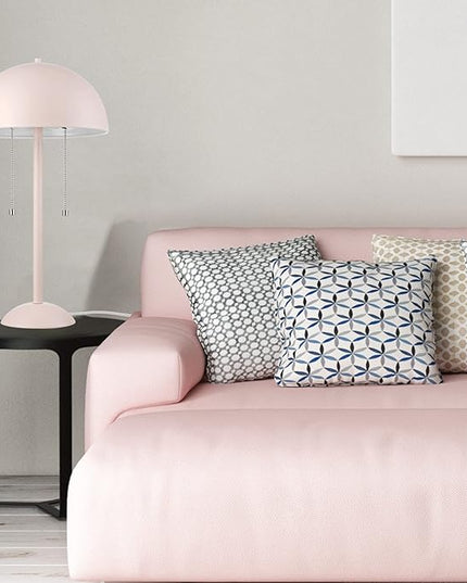 Globe Electric 65531 Luna 21" 2-Light Table Lamp, Matte Blush Pink, Double Plated Nickel On/Off Pull Chains - LeafyLoom