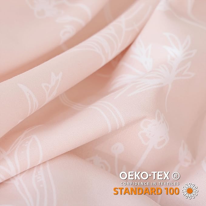 JANZAA King Size Comforter Set Floral Comforter Set 3 PCS Bedding Sets Pink Comforter Set Flowers Printed on Fluffy Comforter Set for All Season - LeafyLoom