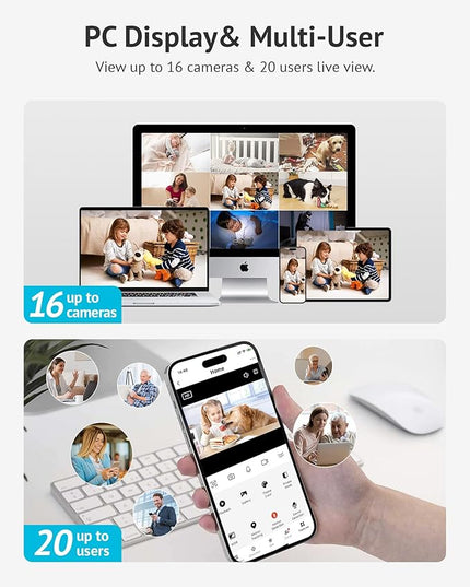 LaView 5MP 3K Cameras for Home Security Indoor,Home Security Camera for Baby/Elder/Pet/Nanny,Baby Cam Starlight Sensor Color Night Vision,US Cloud Service,Compatible with Alexa LaView