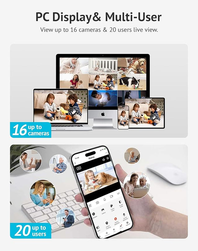 LaView 5MP 3K Cameras for Home Security Indoor,Home Security Camera for Baby/Elder/Pet/Nanny,Baby Cam Starlight Sensor Color Night Vision,US Cloud Service,Compatible with Alexa LaView