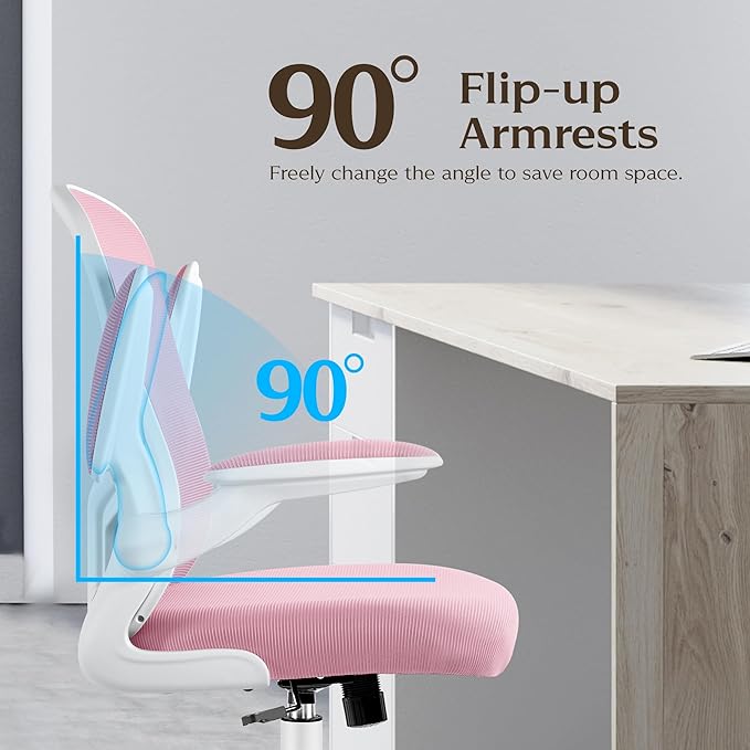 FelixKing Office Chair, Ergonomic Desk Chairs with Wheels Home Mesh Chair Adjustable Lumbar Support and Height, Ergo Chair for Working Gaming Use (Pink) - LeafyLoom