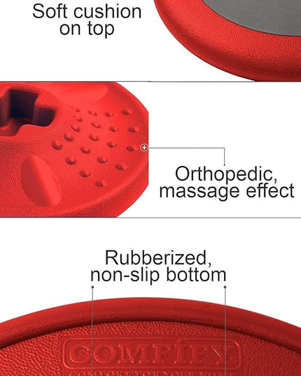 Studico ActiveChairs Kids Wobble Stool, Flexible Elementary Classroom Seating, Improves Focus, Posture and Helps ADHD/ADD, Sensory Chair, Active Fidget Chairs, Pre-Teen 17.75" Chair, Ages 7-12, Red - LeafyLoom