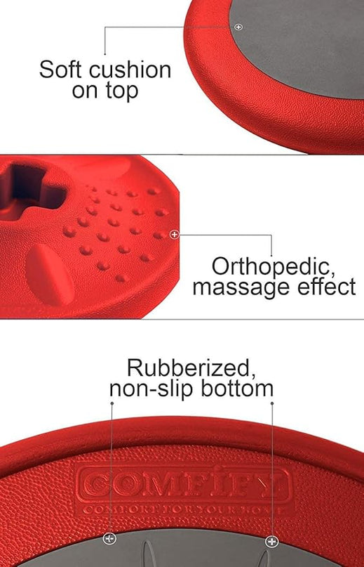 Studico ActiveChairs Kids Wobble Stool, Flexible Elementary Classroom Seating, Improves Focus, Posture and Helps ADHD/ADD, Sensory Chair, Active Fidget Chairs, Pre-Teen 17.75" Chair, Ages 7-12, Red - LeafyLoom